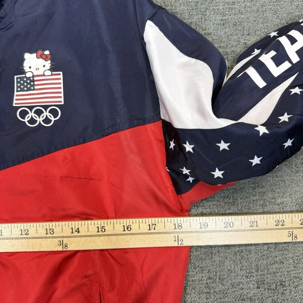 Team USA Jacket Youth L 10/12 Red Blue Hello Kitty Olympics Zip Windbreaker